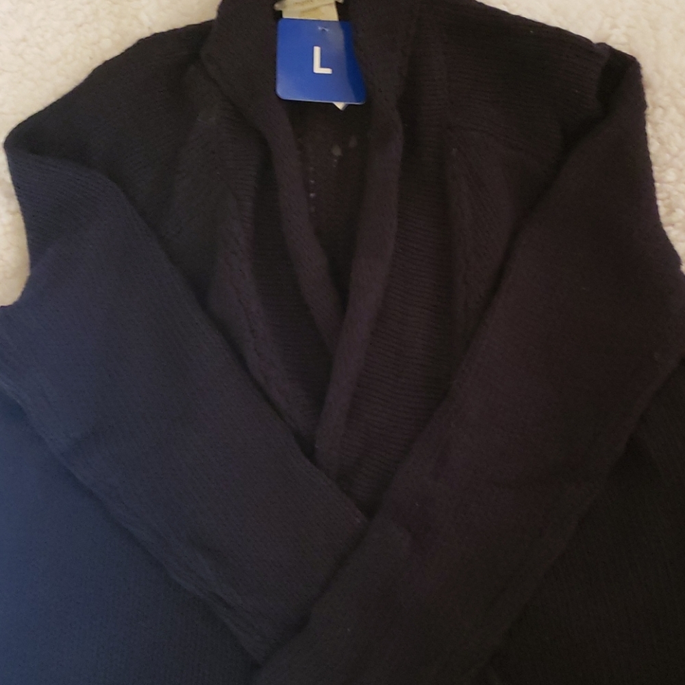 Navy Cardigan with design on back
